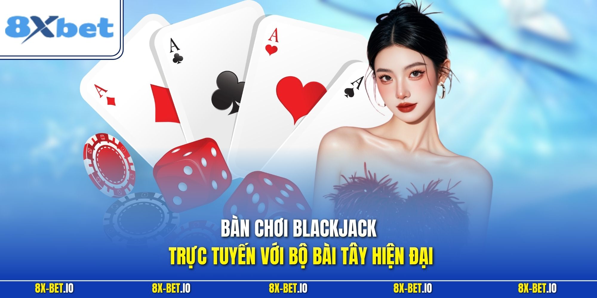 Bàn chơi blackjack trực tuyến với bộ bài Tây hiện đại