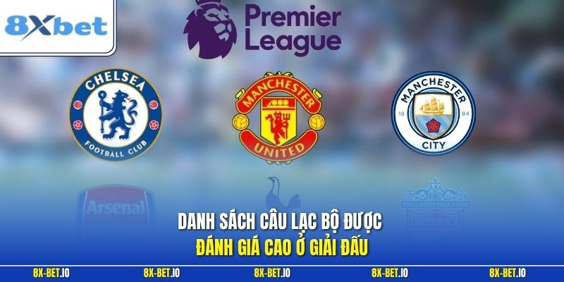 Danh sách câu lạc bộ được đánh giá cao ở giải đấu